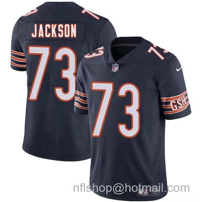 Men's Chicago Bears #73 Jonah Jackson Navy 2025 Vapor Limited Stitched Football Jersey