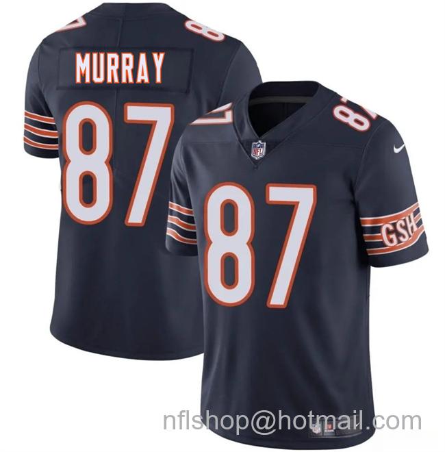 Men's Chicago Bears #87 Jordan Murray Navy 2025 Vapor Limited Stitched Football Jersey