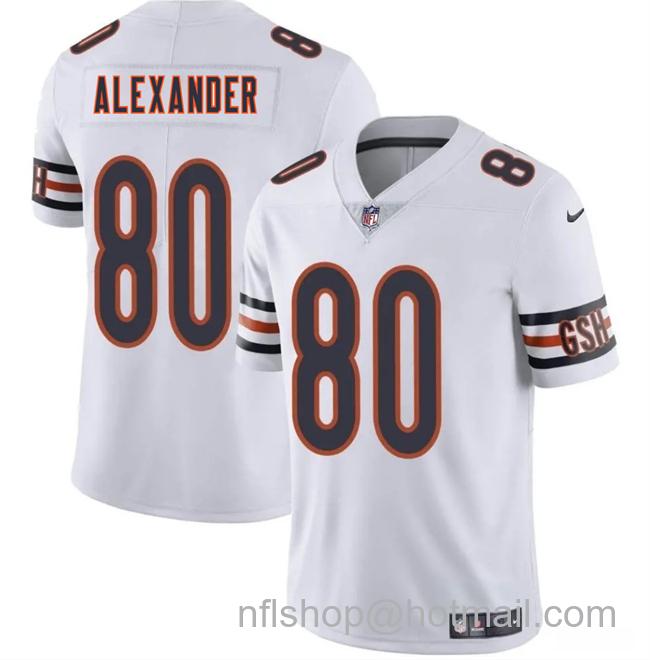 Men's Chicago Bears #80 Maurice Alexander White 2025 Vapor Limited Stitched Football Jersey