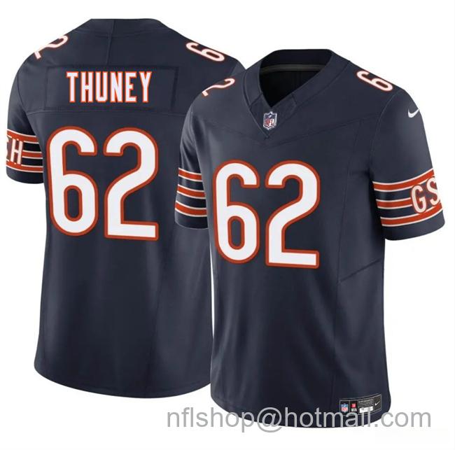 Men's Chicago Bears #62 Joe Thuney Navy 2025 F.U.S.E. Vapor Limited Stitched Football Jersey