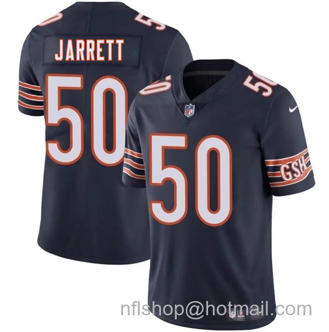 Men's Chicago Bears #50 Grady Jarrett Navy 2025 Vapor Limited Stitched Football Jersey