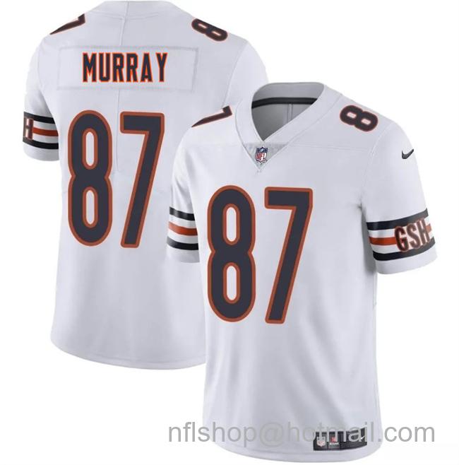 Men's Chicago Bears #87 Jordan Murray White 2025 Vapor Limited Stitched Football Jersey