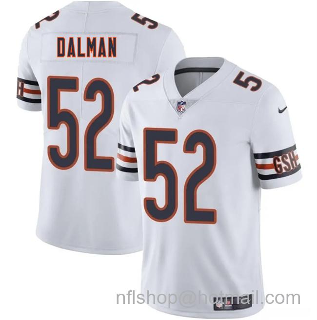Men's Chicago Bears #52 Drew Dalman White 2025 Vapor Limited Stitched Football Jersey