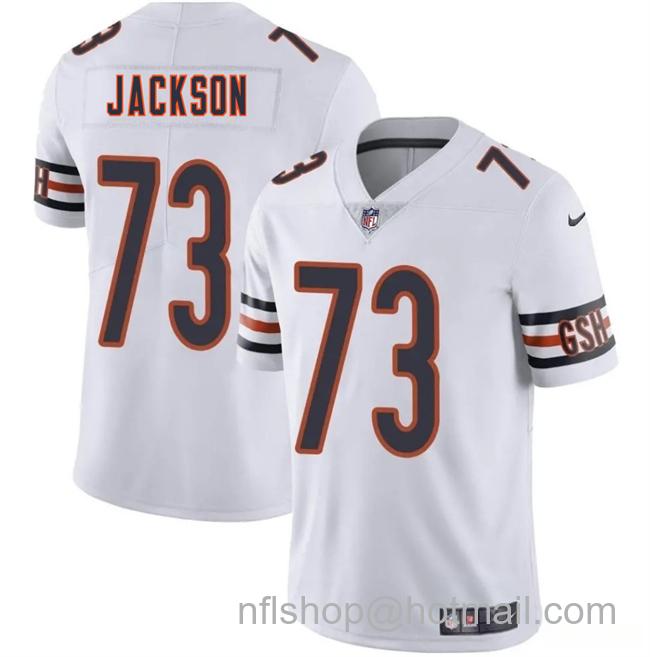 Men's Chicago Bears #73 Jonah Jackson White 2025 Vapor Limited Stitched Football Jersey