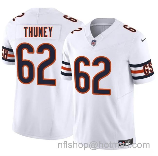 Men's Chicago Bears #62 Joe Thuney White 2025 F.U.S.E. Vapor Limited Stitched Football Jersey