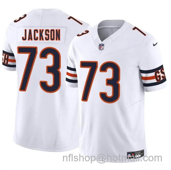 Men's Chicago Bears #73 Jonah Jackson White 2025 F.U.S.E. Vapor Limited Stitched Football Jersey