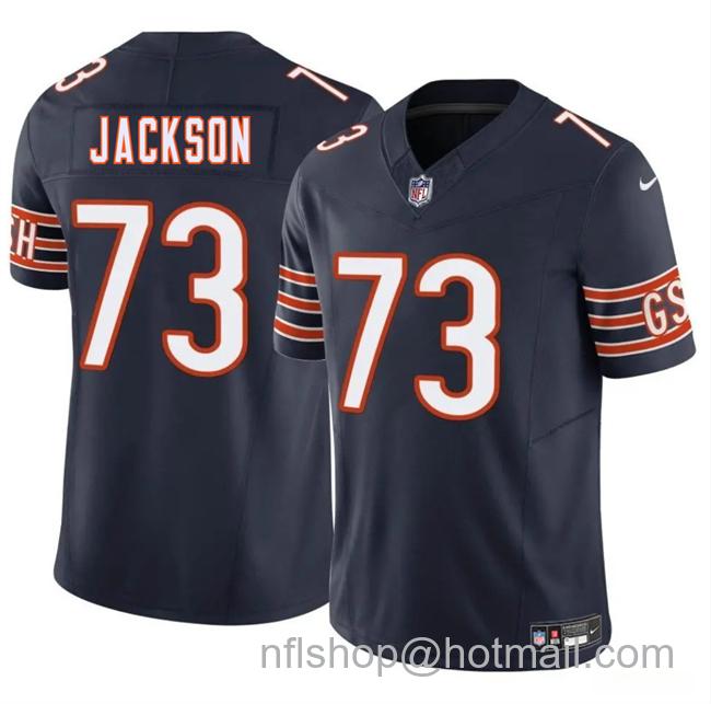 Men's Chicago Bears #73 Jonah Jackson Navy 2025 F.U.S.E. Vapor Limited Stitched Football Jersey