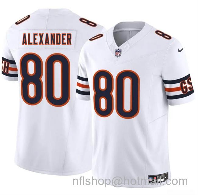 Men's Chicago Bears #80 Maurice Alexander White 2025 F.U.S.E. Vapor Limited Stitched Football Jersey