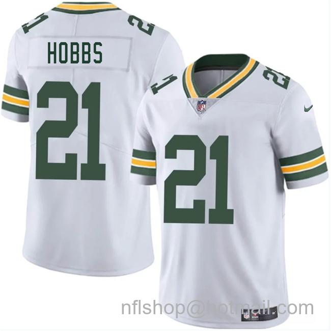 Men's Green Bay Packers #21 Nate Hobbs White 2025 Vapor Untouchable Limited Stitched Football Jersey