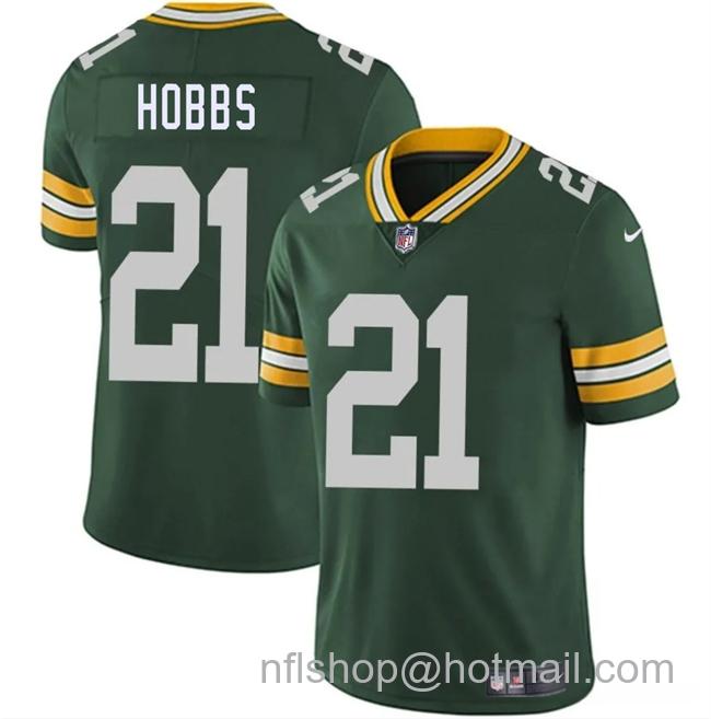 Men's Green Bay Packers #21 Nate Hobbs Green 2025 Vapor Untouchable Limited Stitched Football Jersey