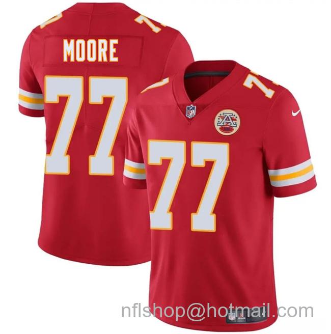Men's Kansas City Chiefs #77 Jaylon Moore Red 2025 Vapor Untouchable Limited Stitched Football Jersey
