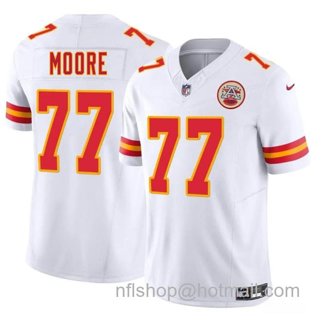 Men's Kansas City Chiefs #77 Jaylon Moore White 2025 F.U.S.E. Vapor Untouchable Limited Stitched Football Jersey