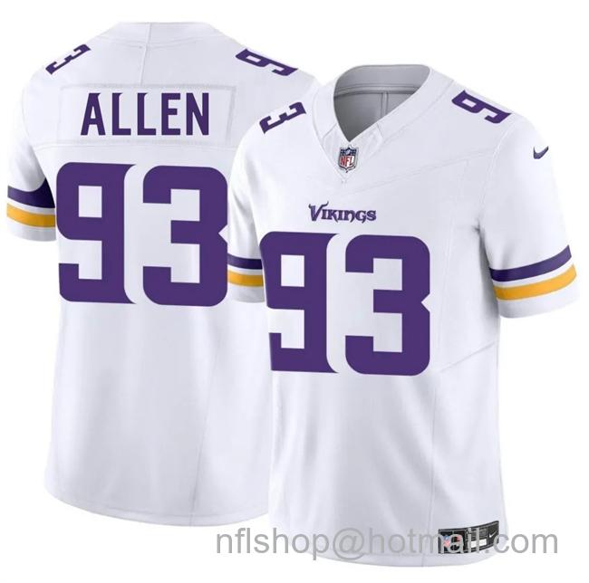 Men's Minnesota Vikings #93 Jonathan Allen White 2025 F.U.S.E. Vapor Untouchable Limited Stitched Football Jersey