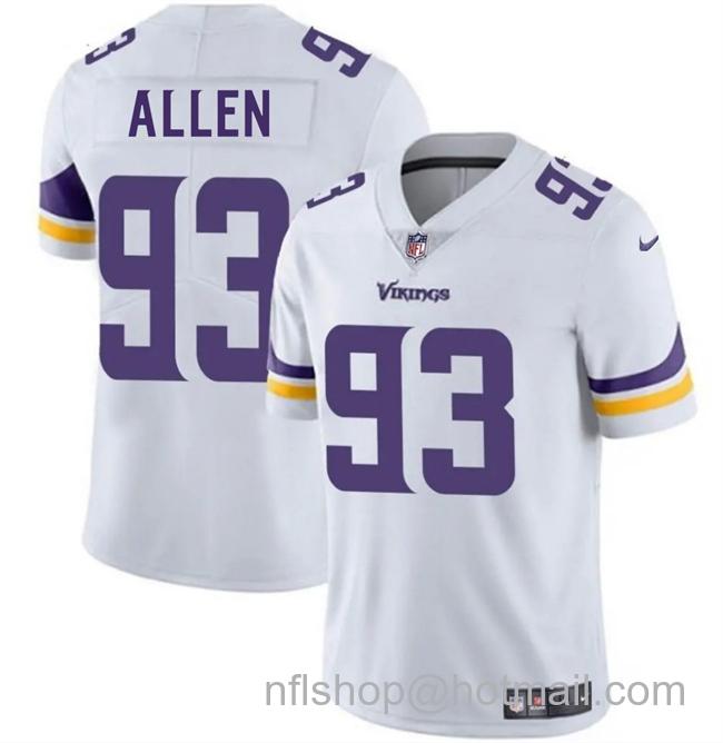 Men's Minnesota Vikings #93 Jonathan Allen White 2025 Vapor Untouchable Limited Stitched Football Jersey
