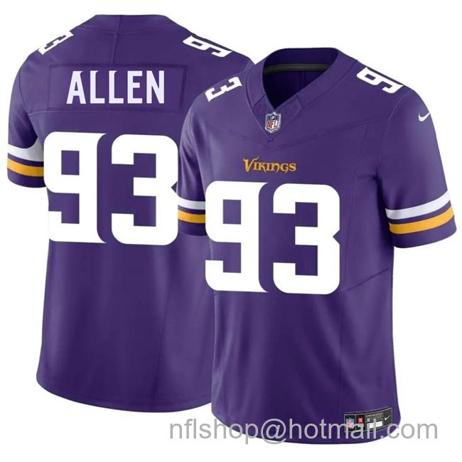 Men's Minnesota Vikings #93 Jonathan Allen Purple 2025 F.U.S.E. Vapor Untouchable Limited Stitched Football Jersey