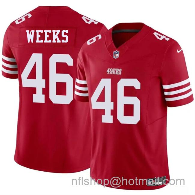 Men's San Francisco 49ers #46 Jon Weeks Red 2025 F.U.S.E. Vapor Untouchable Limited Stitched Football Jersey