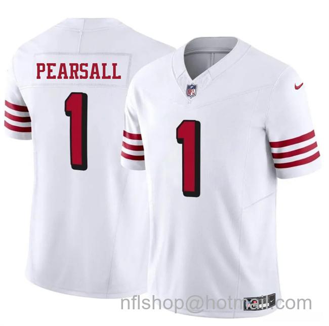 Men's San Francisco 49ers #1 Ricky Pearsall New White 2025 F.U.S.E. Vapor Untouchable Limited Stitched Football Jersey