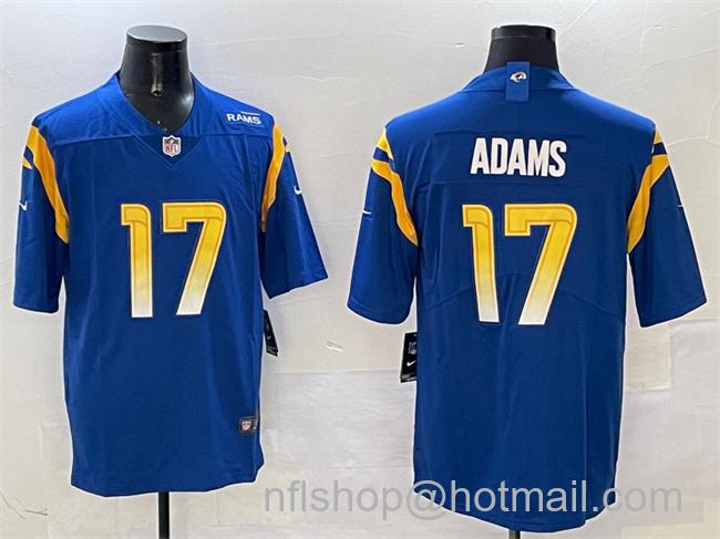 Men's Los Angeles Rams #17 Davante Adams Blue 2025 Vapor Untouchable Limited Stitched Football Jersey