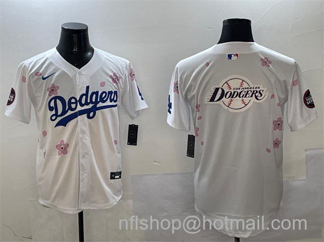 Men's Los Angeles Dodgers Team Big Logo White 2025 Tokyo Series Limited Stitched Baseball Jerseys