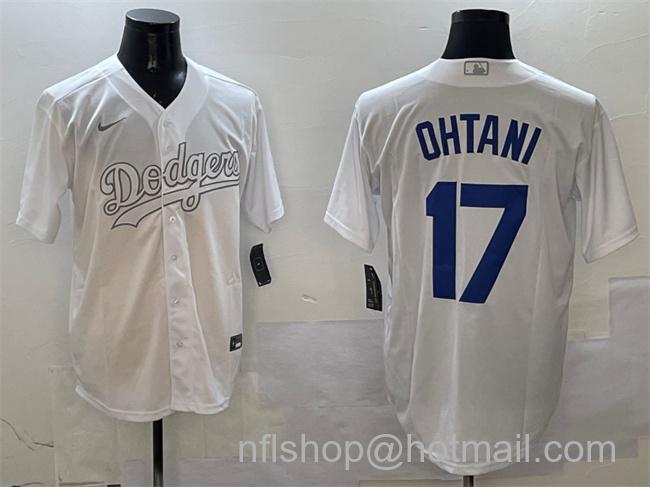 Men's Los Angeles Dodgers #17 Shohei Ohtani White Fashion Cool Base Stitched Baseball Jersey