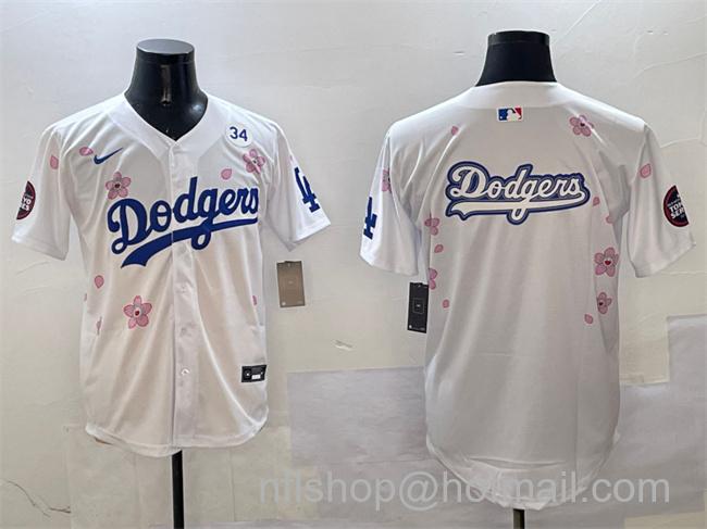 Men's Los Angeles Dodgers Team Big Logo White 2025 Tokyo Series Limited Stitched Baseball Jersey