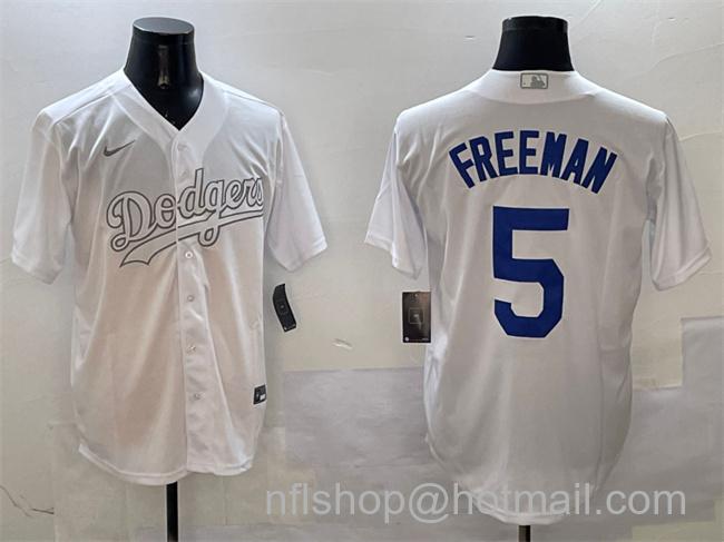 Men's Los Angeles Dodgers #5 Freddie Freeman White Fashion Cool Base Stitched Baseball Jersey