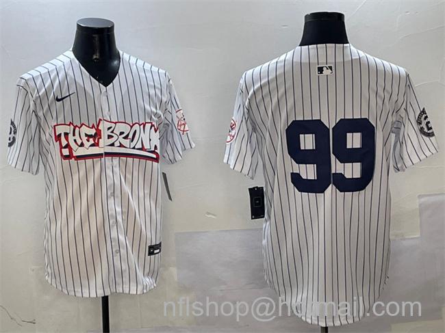 Men's New York Yankees #99 Aaron Judge White Bronx Graffiti Vapor Limited Stitched Baseball Jersey