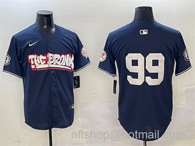 Men's New York Yankees #99 Aaron Judge Navy Bronx Graffiti Vapor Limited Stitched Baseball Jersey