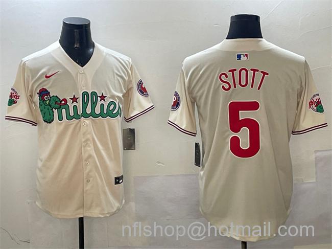 Men's Philadelphia Phillies #5 Bryson Stott Cream Phanatic Limited Stitched Baseball Jersey