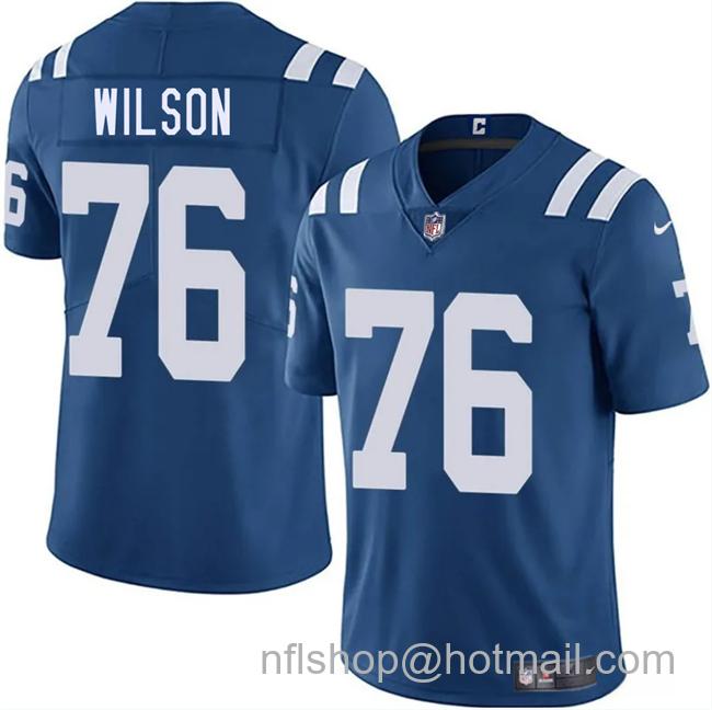 Men's Indianapolis Colts #76 Jack Wilson Blue 2025 Vapor Limited Stitched Football Jersey