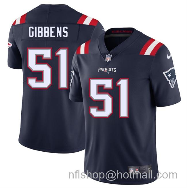 Men's New England Patriots #51 Jack Gibbens Navy 2025 Vapor Limited Stitched Football Jersey
