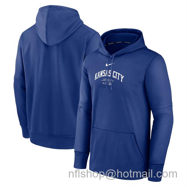 Men's Kansas City Royals Royal Collection Practice Performance Pullover Hoodie