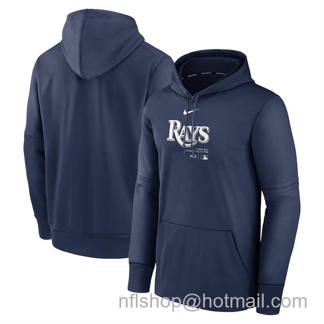 Men's Tampa Bay Rays Navy Collection Practice Performance Pullover Hoodie