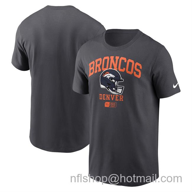 Men's Denver Broncos Anthracite Helmet Essential T-Shirt