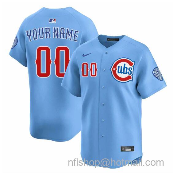 Men's Chicago Cubs ACTIVE PLAYER Custom Blue 2024-25 2nd Alternate Limited Stitched Baseball Jersey