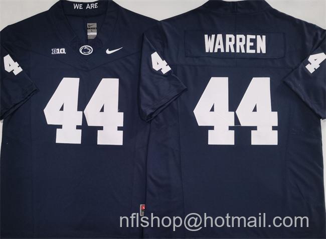 Men's Penn State Nittany Lions #44 Tyler Warren Navy 2024 F.U.S.E. With Name Stitched College Football Jersey