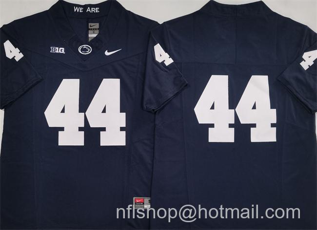Men's Penn State Nittany Lions #44 Tyler Warren Navy 2024 F.U.S.E. No Name Stitched College Football Jersey