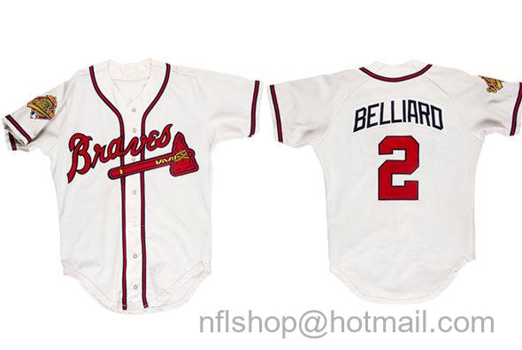 Men's Atlanta Braves Active Player Custom White 1996 World Series Stitched Baseball Jersey