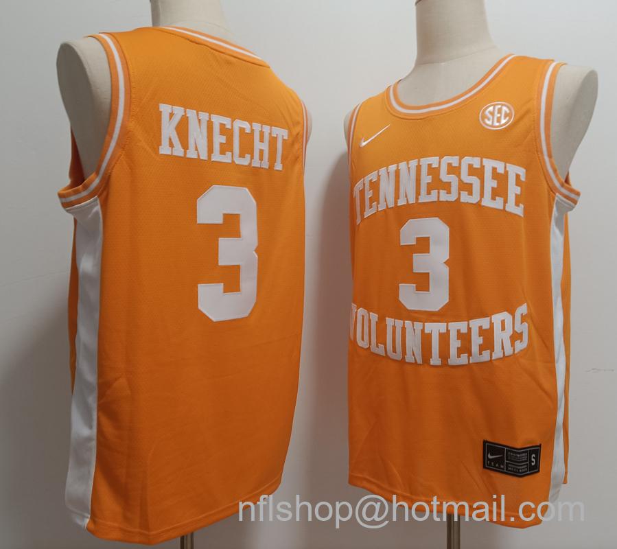 Men's Tennessee Volunteers #3 Dalton Knecht Orange Stitched Basketball Jersey