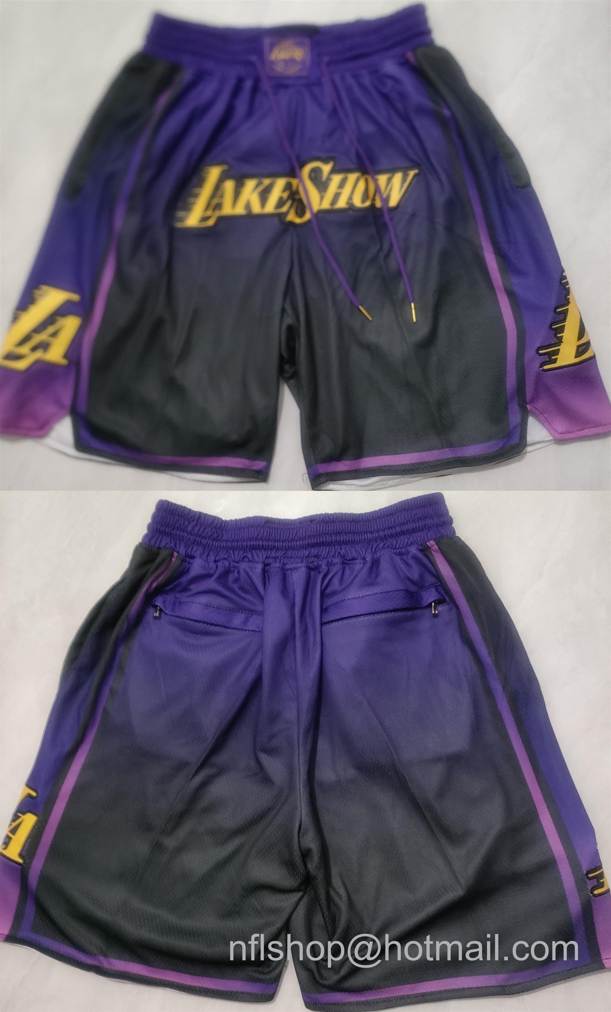 Men's Los Angeles Lakers Purple Black 2025 City Edition Shorts (Run Small)