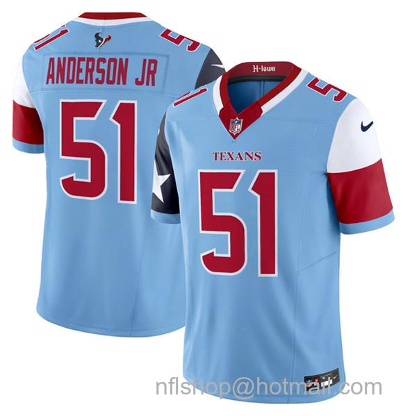 Men's Houston Texans #51 Will Anderson Jr. Blue 2024 F.U.S.E. V5 Limited Stitched Football Jersey