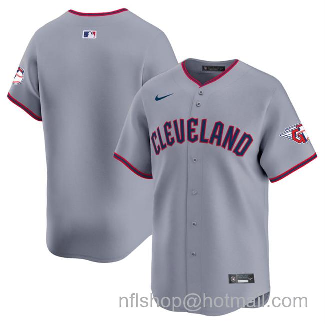 Men's Cleveland Guardians Blank Grey 2025 Alternate Limited Stitched Baseball Jersey