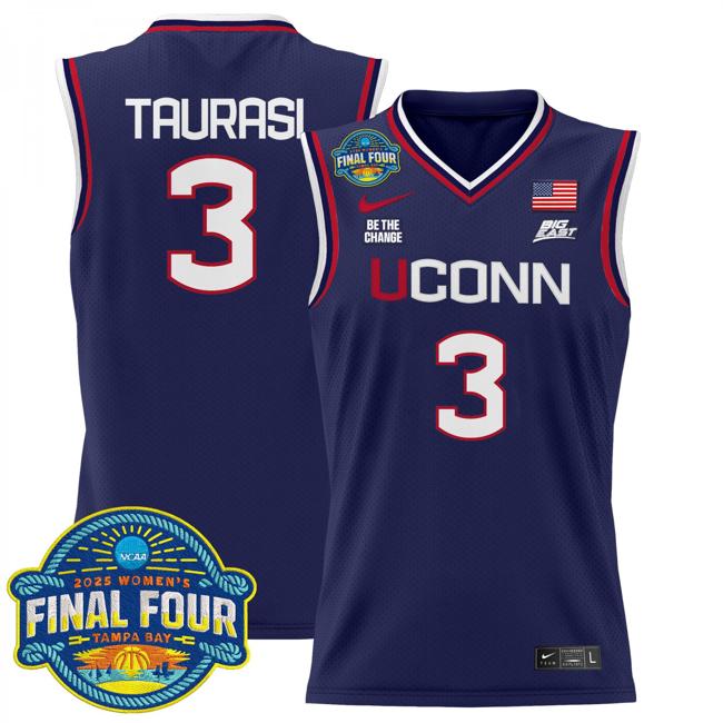 Women's Nike Diana Taurasi Jersey #3 UConn Huskies 2025 NCAA Women's Basketball Big East Final Four Patch Navy