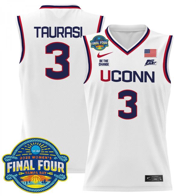 Women's Nike Diana Taurasi Jersey #3 UConn Huskies 2025 NCAA Women's Basketball Big East Final Four Patch White