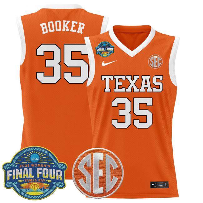 Women's Nike Madison Booker Jersey #35 Texas Longhorns 2025 NCAA Women's Basketball Sec Final Four Patch Orange