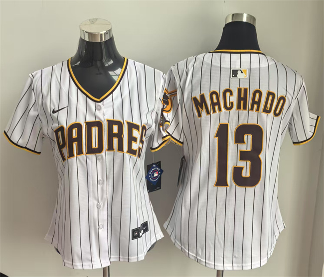 Women's San Diego Padres #13 Manny Machado White Home Limited Stitched Baseball Jersey
