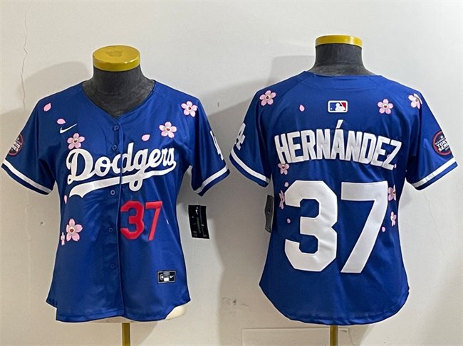 Women's Los Angeles Dodgers #37 Teoscar Hernández Royal 2025 Tokyo Series Limited Jersey