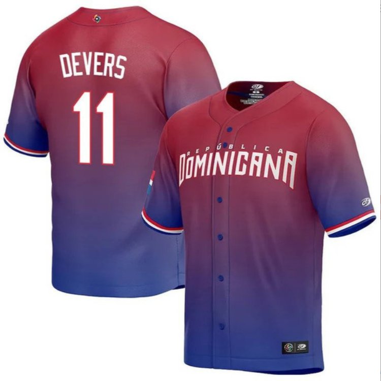 Dominican Baseball Rafael Devers 2023 World Baseball Classic Jersey – Red
