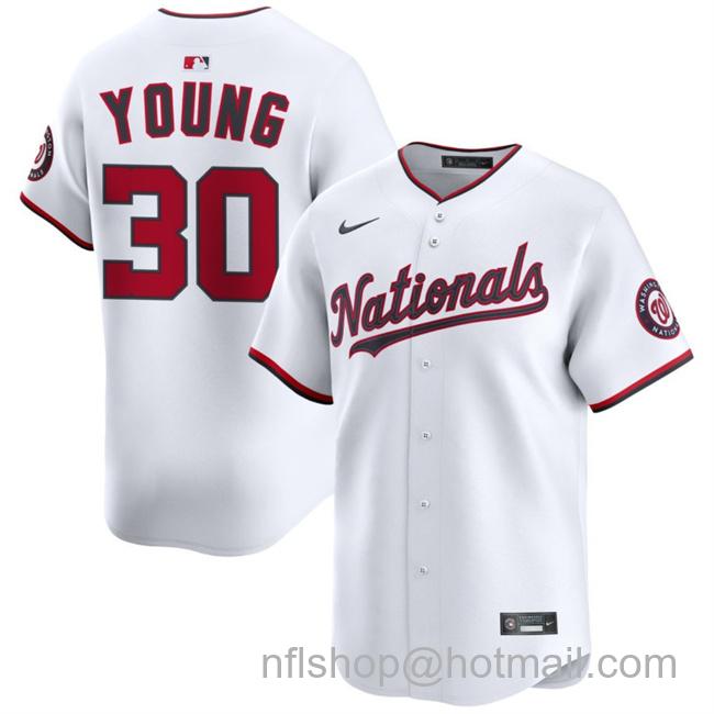 Men's Washington Nationals #30 Jacob Young White 2025 Home Limited Stitched Baseball Jersey
