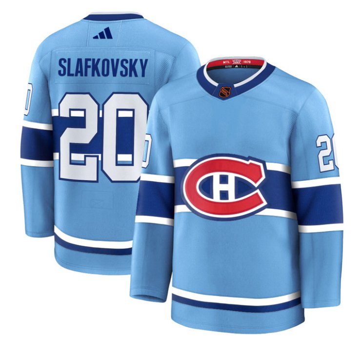 Men's Juraj Slafkovsky Jersey #20 Montreal Canadiens Timeless Premium Stitched Reverse Retro